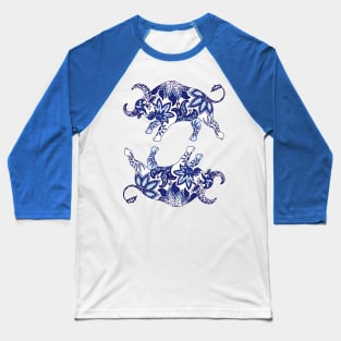 Paisley Oxen (Blue and Grey Palette) Baseball T-Shirt